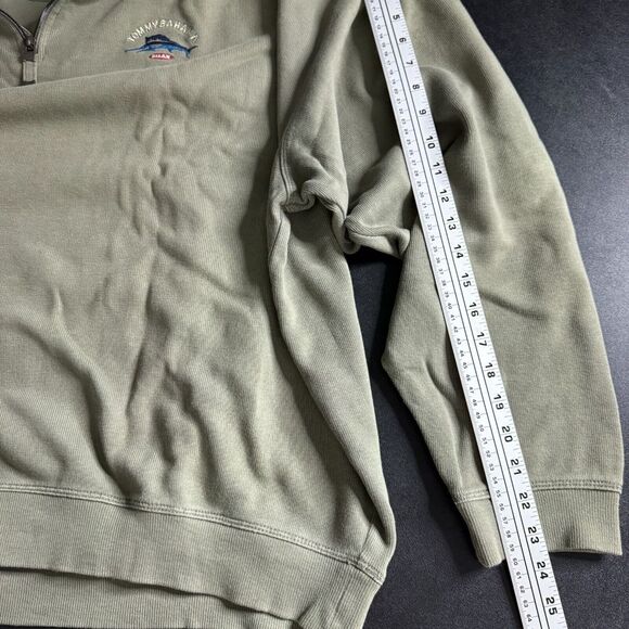 Tommy Bahama 1/4 Zip‎ Sweater Jacket XXL Mens Green - Picture 8 of 9